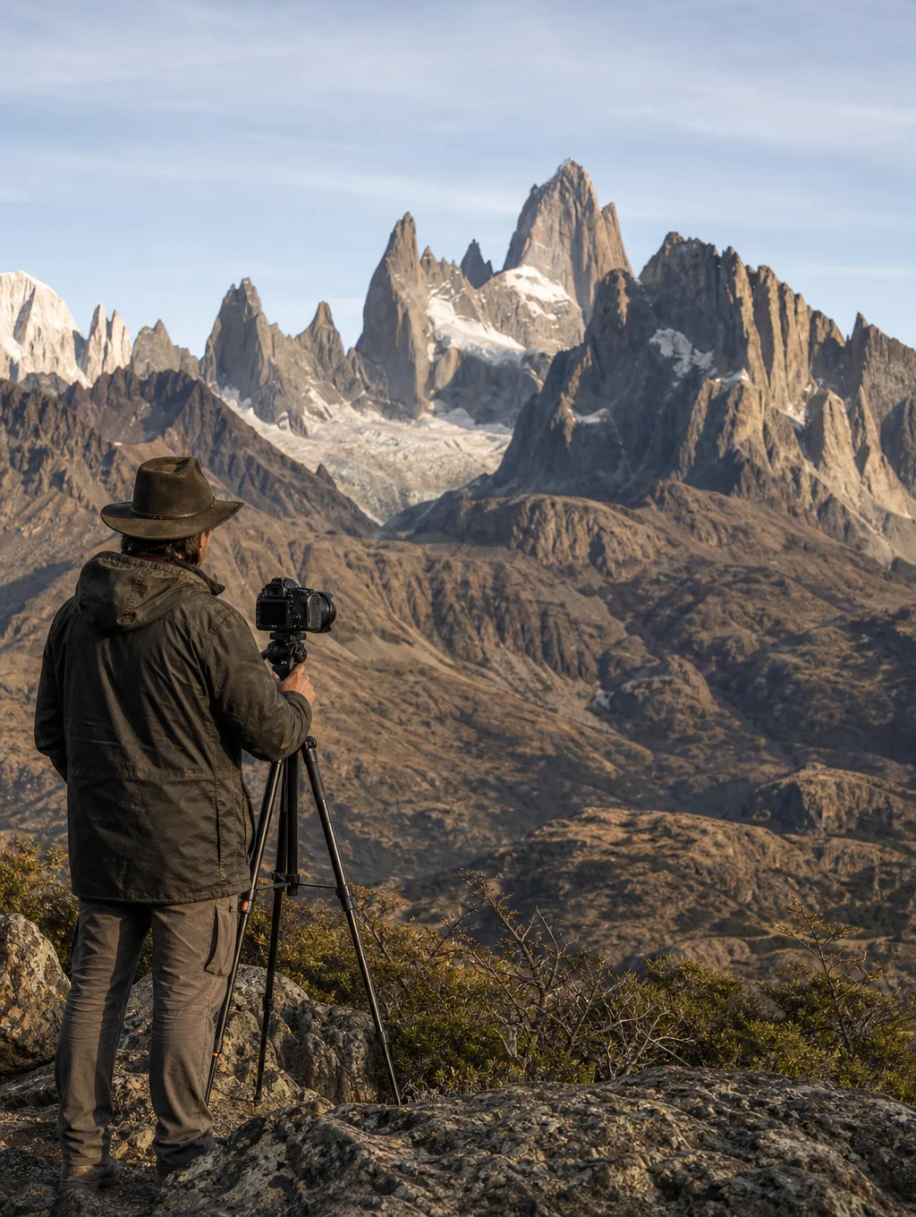 Photographer on location in Patagonia