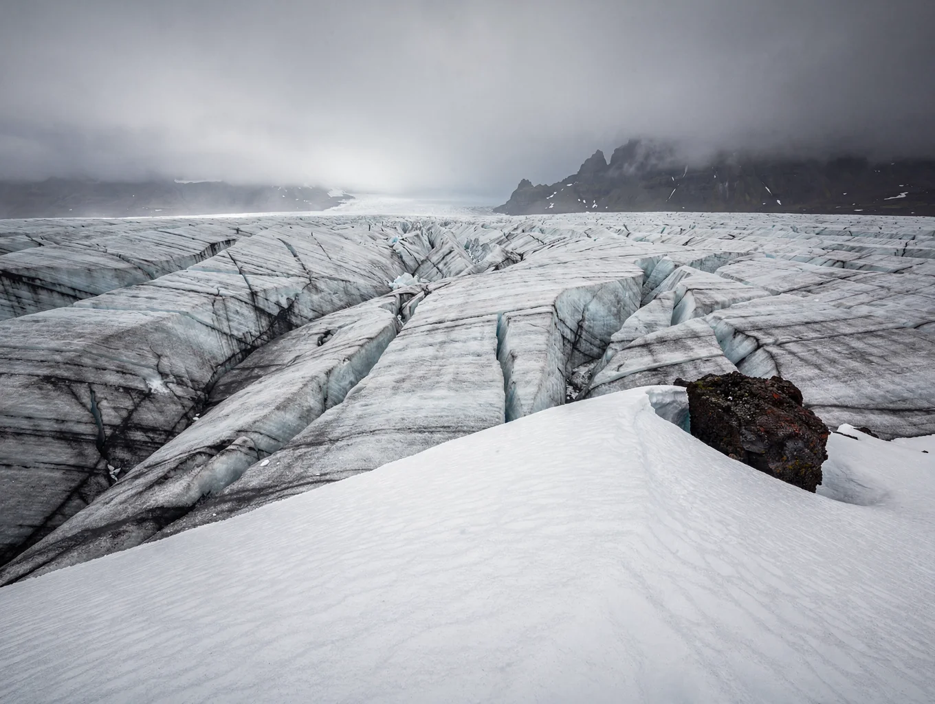 Raw landscape of Icelandic glacier