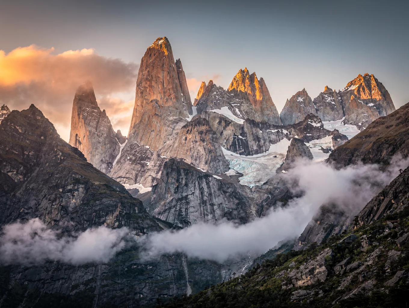 Raw landscape of Patagonia peaks